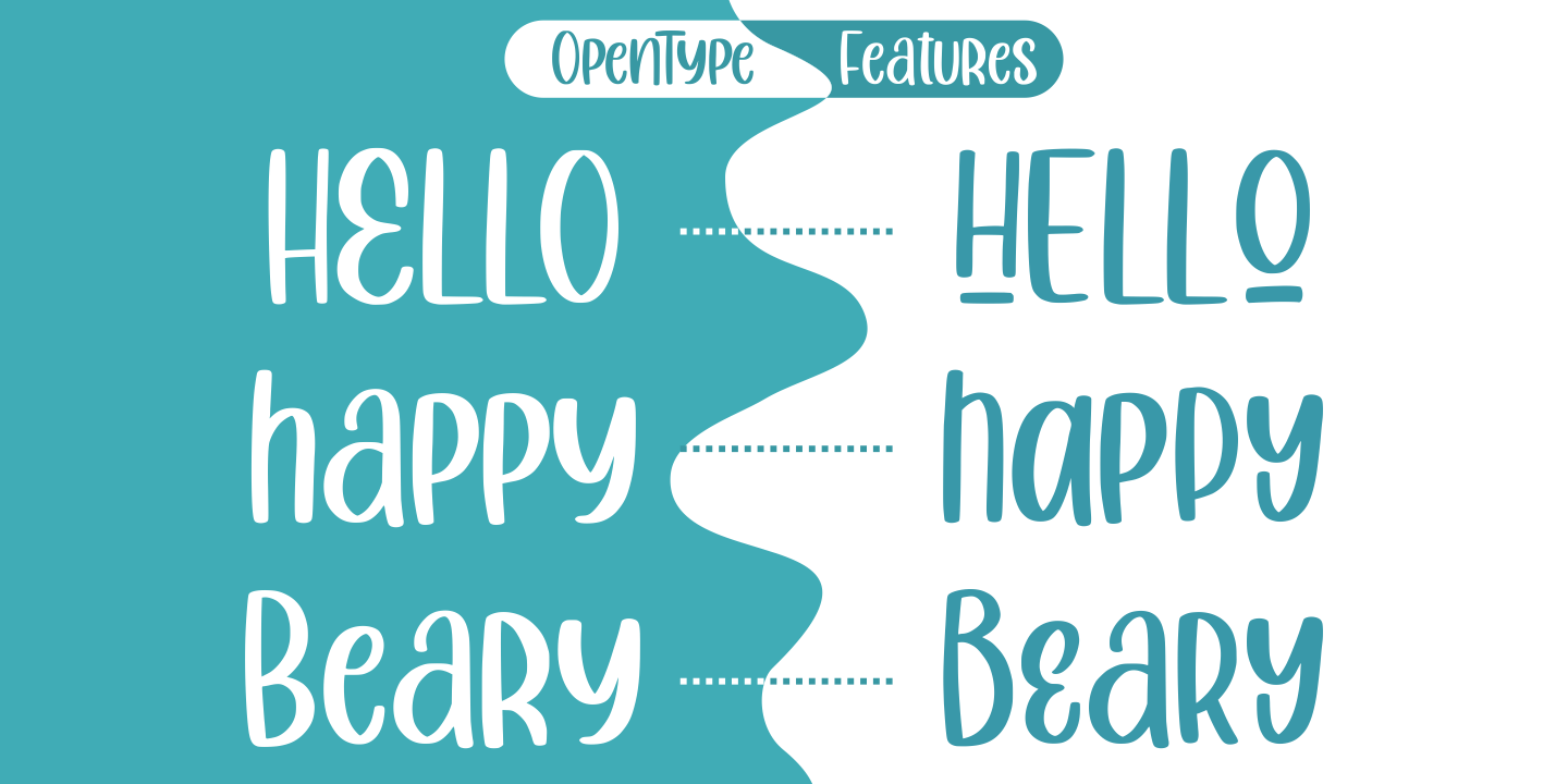 Beispiel einer Cuttie Beary-Schriftart #3